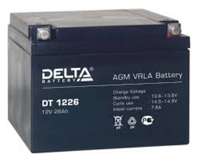 Аккумулятор Delta DT 1226, 12В, 26 А*ч