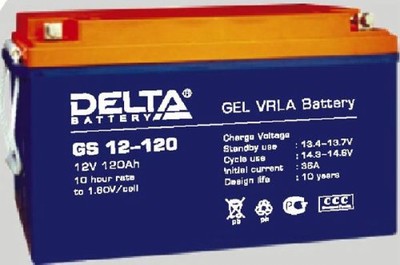 Аккумулятор Delta GX 12-120 (12В, 120А)