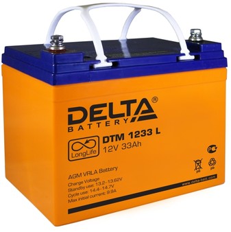 Аккумулятор Delta Delta DTM 1233 L (12В, 33А)
