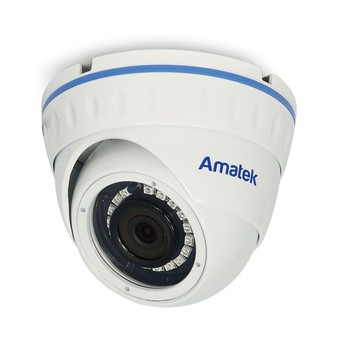 AC-HDV202 v.2 (2,8) Amatek Антивандальная купольная мультиформатная MHD (AHD/ TVI/ CVI/ CVBS) видеокамера, объектив 2.8, 2Mп, Ик