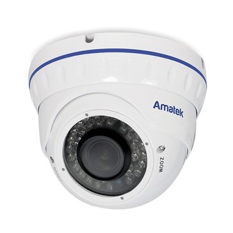 AC-IDV213VX (2,8-12) Amatek Уличная купольная IP видеокамера, объектив 2.8-12мм, 2Мп, Ик, POE