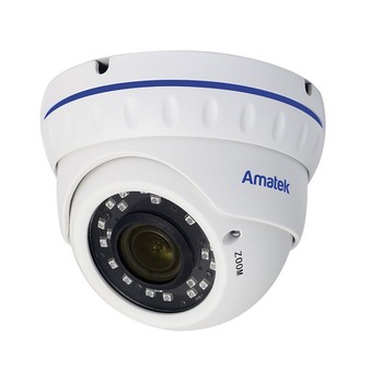 AC-IDV203VM (2,8-12) встроенный микрофон Amatek Купольная антивандальная IP видеокамера, объектив 2.8-12мм, 3/2Мп, Ик, POE, встроенный микрофон