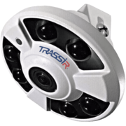 TR-D9141IR2 (1.4 мм) TRASSIR Панорамная IP камера Fisheye "Рыбий глаз", 4Мп, ИК, Poe, Поддержка карт MicroSD, Тревожные входы/выходы