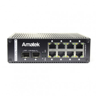 AN-SXGM10P8A Amatek Коммутатор промышленный 10-портовый управляемый гигабитный L2 с PoE до 240Вт