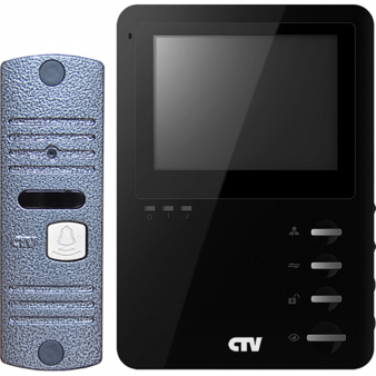 Комплект цветного видеодомофона CTV-DP1400M (черный)