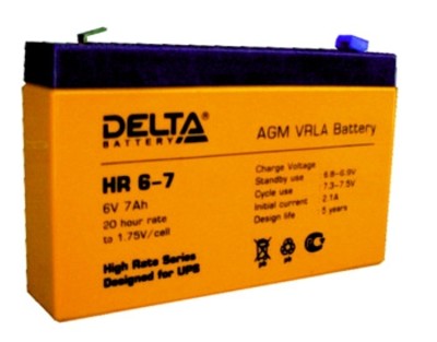 Аккумулятор Delta HR 6-7,2  (6В, 7,2А/ч)