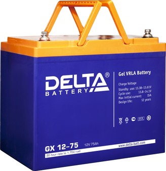 Аккумулятор Delta GX 12-75 (12В, 75А)