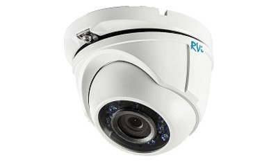 Купольная антивандальная HD-TVI видеокамера наблюдения RVi-HDC321VB-Т (2.8 мм), ИК-подсветка 20м