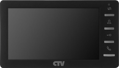 CTV-M1701MD черный CTV Видеодомофон цветной 7", Hands free, встроенный детектор движения, кнопочное управление, слот micro SD