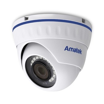 AC-IDV502A v2 (2,8) Amatek Купольная антивандальная IP видеокамера, объектив 2.8мм, 5Мп, Ик, POE, 1 аудиовход, выход для питания микрофона
