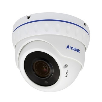 AC-IDV503VA v2 (2.8-12) Amatek Купольная антивандальная IP видеокамера, объектив 2.8-12мм, 5Мп, Ик, POE, 1 аудиовход, выход для питания микрофона