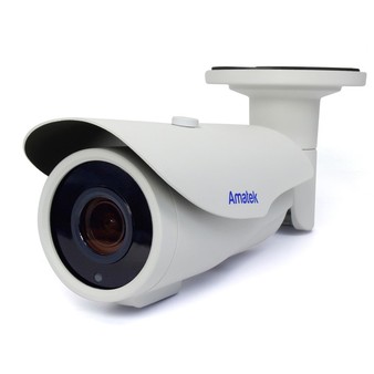 AC-IS206ZA v2 (мото, 2,7-13,5) Amatek Уличная цилиндрическая IP видеокамера, 3Мп, Ик, POE, выход питания микрофона