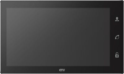 CTV-M3101 черный Видеодомофон 10", сенсорным управлением,  функцией видеопамяти и встроенным источником питания