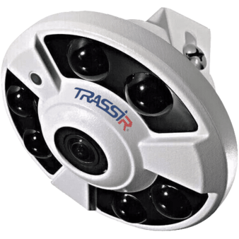 TR-D9161IR2 (1.4mm) TRASSIR Панорамная IP камера Fisheye "Рыбий глаз", 6Мп, ИК, Poe, Поддержка карт MicroSD, Тревожные входы/выходы