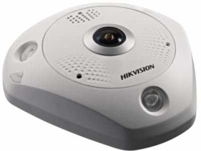 DS-2CD6365G0E-IS(1.27mm)(B) Hikvision Купольная Fisheye IP видеокамера, 6Мп, PoE, Встроенные микрофон