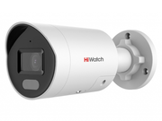 IPC-B042C-G2/UL(2.8mm) HiWatch Уличная цилиндрическая IP камера, объектив 2.8мм, 4Мп, Ик, Poe, Встроенный микрофон, Стробоскоп и звуковая сигнализация