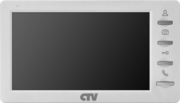 CTV-M1701S белый CTV Видеодомофон 7" с кнопочным управлением, записью фото и встроенным источником питания