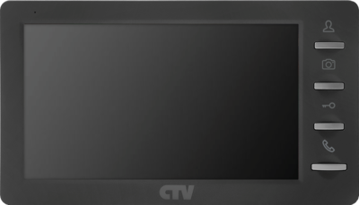 CTV-M1701S графит CTV Видеодомофон 7" с кнопочным управлением, записью фото и встроенным источником питания