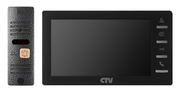 CTV-DP1701 S черный Комплект видеодомофона с 7" монитором с кнопочным управлением, записью фото и встроенным источником питания и вызывной панелью