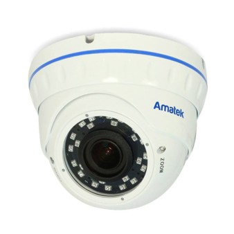 AC‐HDV203V V.2 (2,8-12) Amatek Уличная купольная мультиформатная MHD (AHD/ TVI/ CVI/ CVBS) видеокамера, объектив 2.8-12, 2Мп, Ик