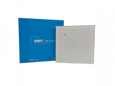 Smart Wi-Fi touch wall switch Умный сенсорный WiFi выключатель настенный (белый)