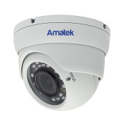 AC-HDV203V (2,8-12) Amatek Антивандальная уличная купольная AHD видеокамера, объектив 2.8-12мм, 2Mp, Ик, 1/3" F37P CMOS
