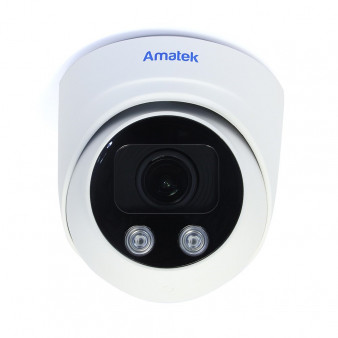 AC-IDV203ZM (2.7-13.5) Amatek Купольная антивандальная IP видеокамера, объектив 2.7-13.5мм, 3/2Мп, Ик, POE, встроенный микрофон, microSD