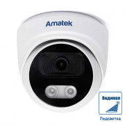 AC-IDV402A (Full Color) Amatek Купольная антивандальная IP видеокамера, объектив 2.8мм, 4Мп, Ик, POE, встроенный микрофон, microSD