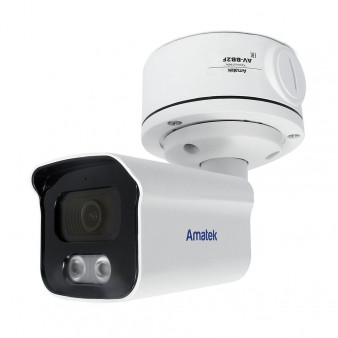 AC-IS803AF (2.8) Amatek Уличная цилиндрическая IP видеокамера, объектив 2.8мм, 8Мп, Ик, PoE, SD карты до 1Тб, встроенный микрофон