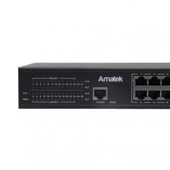 AN-SM28P24 Amatek 28-портовый гигабитный управляемый коммутатор с PoE до 400Вт