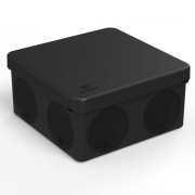 Коробка распределительная Промрукав 60-0300-9005 для прямого монтажа двухкомпонентная безгалогенная (HF) черная 100х100х50