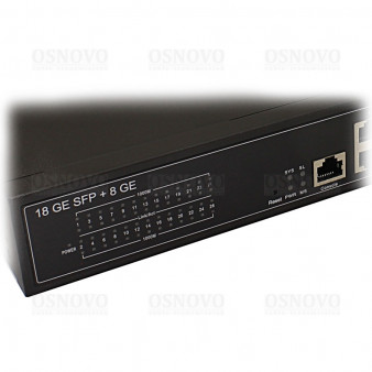 SW-70818/L2 OSNOVO Управляемый L2+ коммутатор Gigabit Ethernet на 18 x GE SFP + 8 x GE RJ45 портов