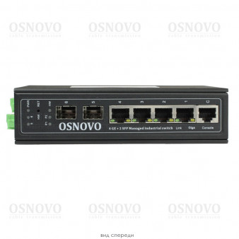 SW-70402/ILS OSNOVO Промышленный управляемый (L2+) коммутатор Gigabit Ethernet на 4GE RJ45 + 2 GE SFP порта