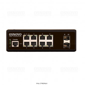 SW-70802/IL OSNOVO Промышленный управляемый (L2+) коммутатор Gigabit Ethernet на 8 GE Rj45 + 2 GE SFP порта