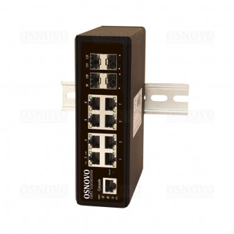 SW-70802/ILS OSNOVO Промышленный управляемый (L2+) коммутатор Gigabit Ethernet на 8GE RJ45 + 2 GE SFP порта