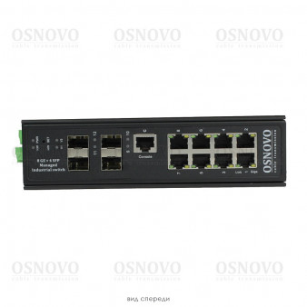 SW-70804/ILS OSNOVO Промышленный управляемый (L2+) коммутатор Gigabit Ethernet на 8GE RJ45 + 4 GE SF