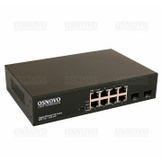 SW-80802 (150W) OSNOVO PoE коммутатор Gigabit Ethernet на 8 RJ45 + 2 SFP порта