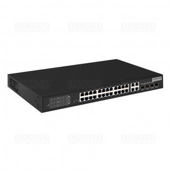 SW-62444 (400W) OSNOVO PoE коммутатор Fast Ethernet на 24 x RJ45 портов + 4 x GE Combo uplink порта