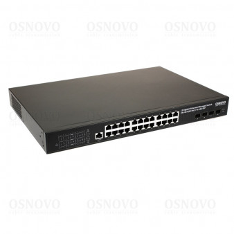 SW-24G4X-1L OSNOVO Управляемый L3 коммутатор на 24xGE RJ-45 c PoE + 4х10G SFP+ порта