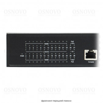 SW-24G4X-1L OSNOVO Управляемый L3 коммутатор на 24xGE RJ-45 c PoE + 4х10G SFP+ порта