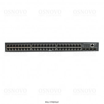 SW-48G4X-2L OSNOVO Управляемый L3 PoE коммутатор на 48xGE RJ-45 + 4х10G SFP+ порта