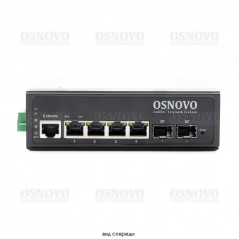 SW-80402/IL OSNOVO Промышленный управляемый (L2+) PoE коммутатор Gigabit Ethernet на 6 портов