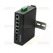 SW-80402/ILS (port 90W, 180W) OSNOVO Промышленный управляемый (L2+) HiPoE коммутатор Gigabit Ethernet на 4GE PoE + 2 GE SFP порта