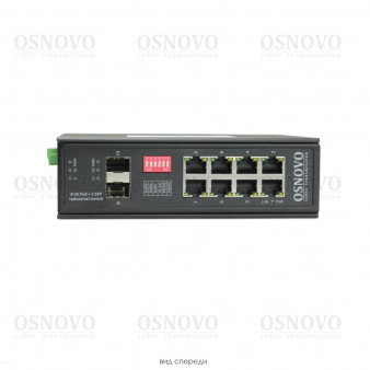 SW-80802/I (Port 90W, 300W) OSNOVO Промышленный HiPoE коммутатор Gigabit Ethernet на 8GE PoE + 2 GE SFP порта