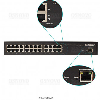 Midspan-12/180RGM OSNOVO Управляемый PoE-инжектор Gigabit Ethernet на 12 портов