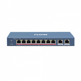 F-SW-EU410HPOE-V iFlow Неуправляемый L2 коммутатор на 8 портов, PoE, uplink