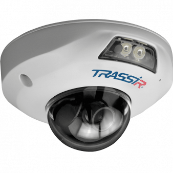 TR-D4151IR1 v2 2.8 TRASSIR Купольная антивандальная IP видеокамера, объектив 2.8мм, Ик, 5Мп, Poe, встроенный микрофон, MicroSD