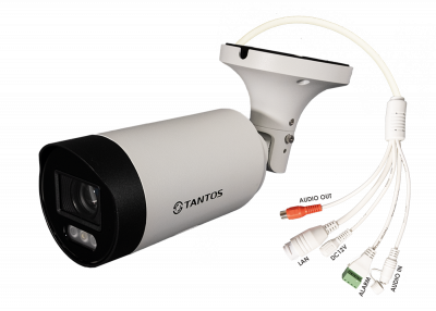 TSi-Pn655VZ 5-50 Tantos Уличная цилиндрическая IP камера, 5-50мм, 6Мп, ИК, PoE, microSD, микрофон
