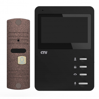 CTV-DP1400N (черный+бронза) Комплект аналогового видеодомофона