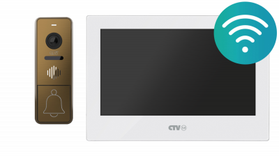 KIT Cloud 7 (белый+бронза) CTV Комплект аналогового видеодомофона